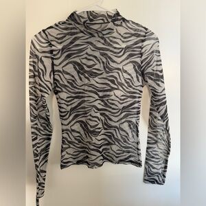 Monochrome Zebra Pattern Long Sleeve Tee
